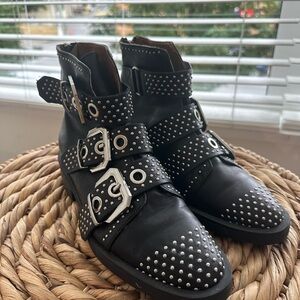 Zara Black Studded Ankle Boots